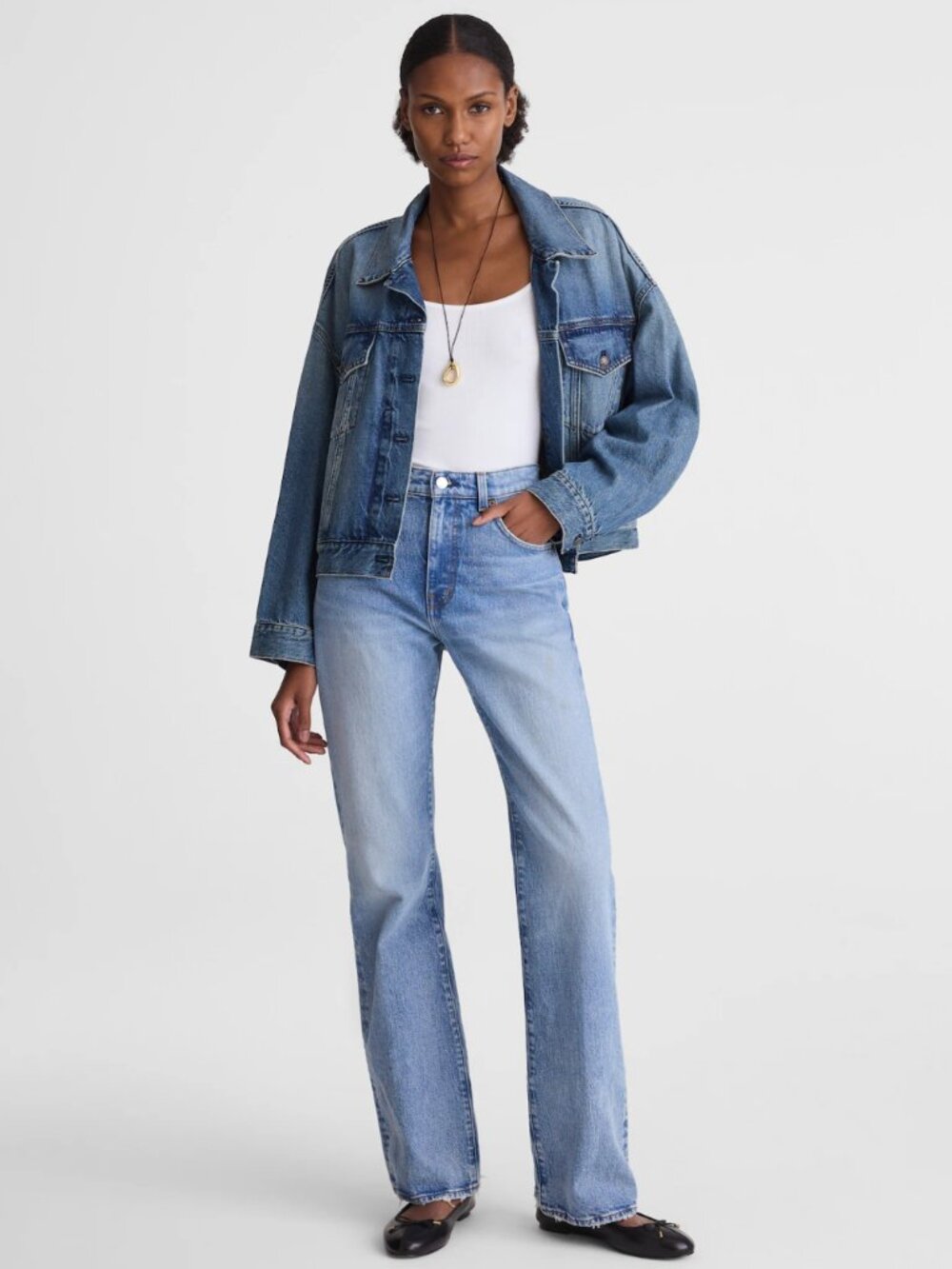 Madewell Relaxed Bootcut Jeans 26 Tall Medium Wash High Rise Full Length NEW